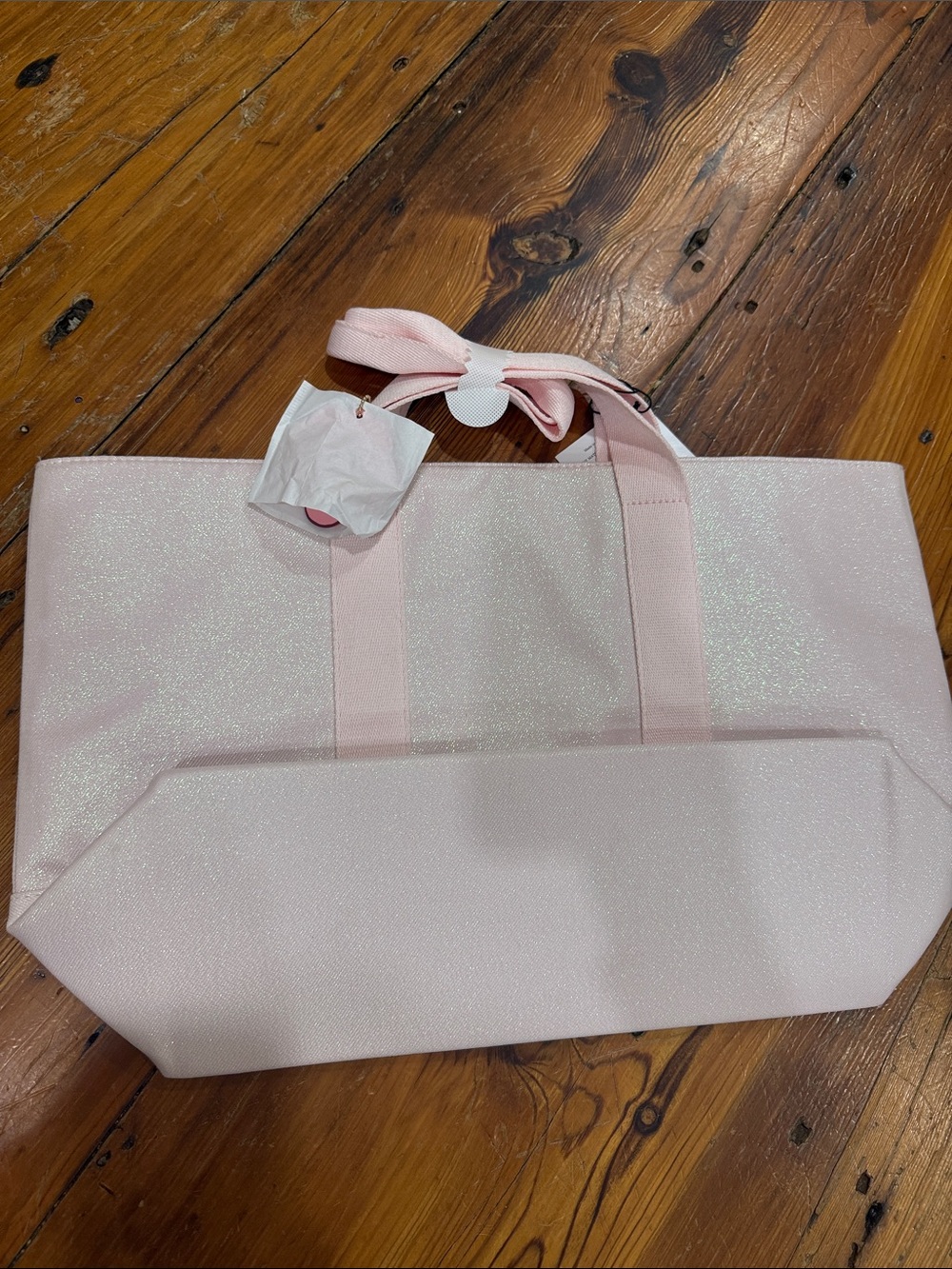 Coach Fragrance Pink Glitter Tote with Gold Logo flower keychain NWT - Picture 5 of 8